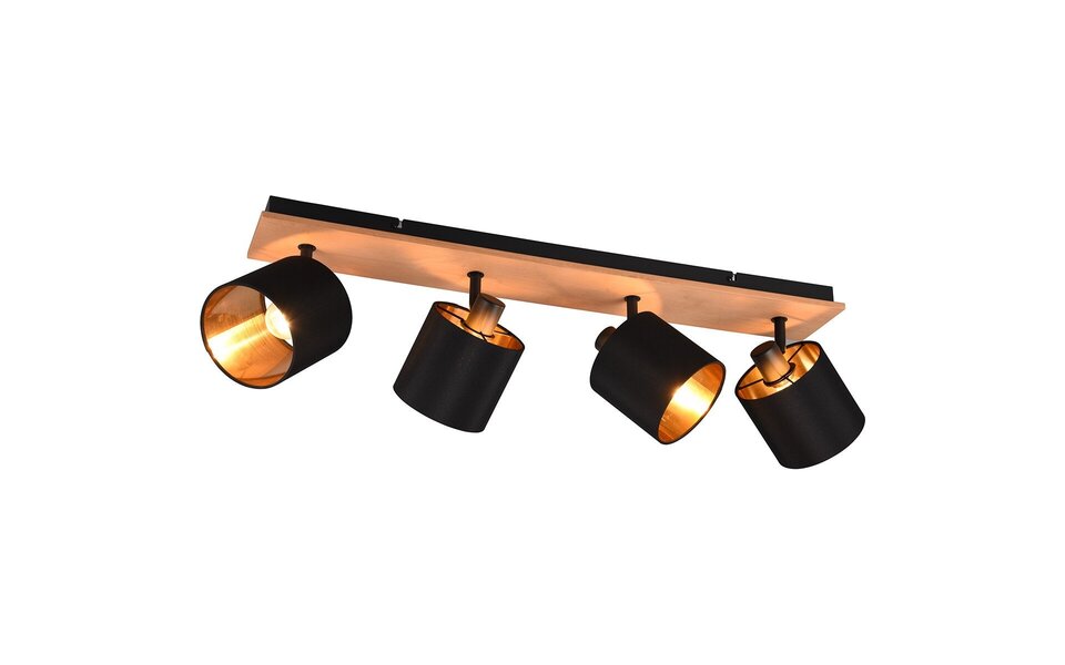 HLW LED LED Ceiling Spotlight - Ceiling Lighting - Trion Torry - E14 Fitting - 4 Lights - Rectangular - Matte Brown - Aluminum