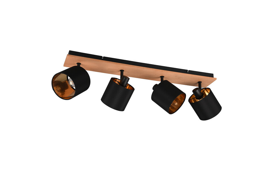 HLW LED LED Plafondspot - Plafondverlichting - Trion Torry - E14 Fitting - 4-lichts - Rechthoek - Mat Bruin - Aluminium