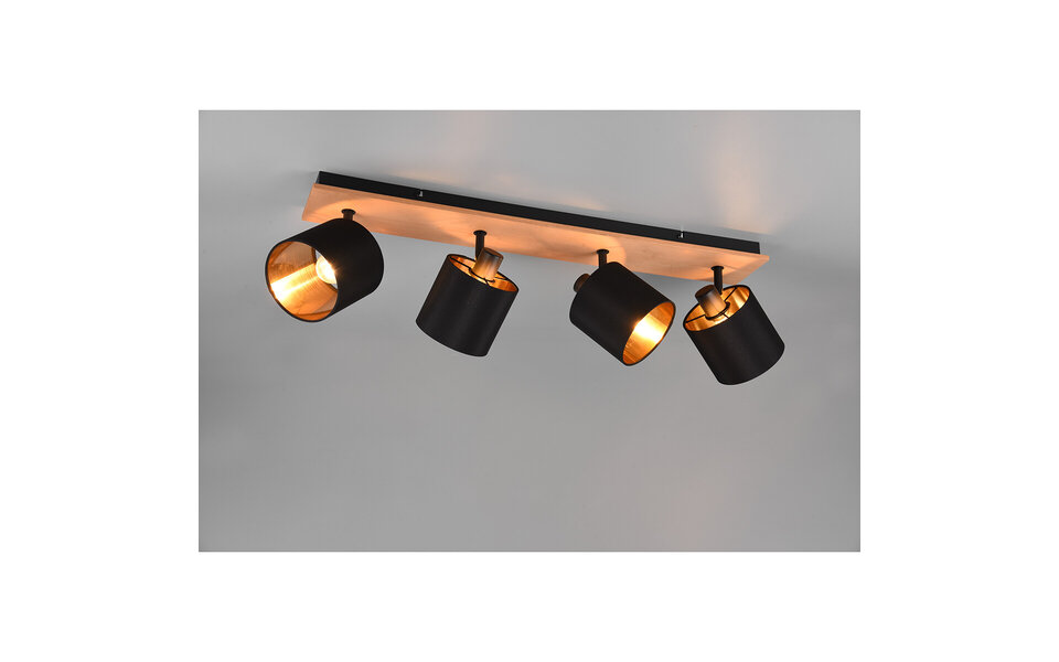 HLW LED LED Plafondspot - Plafondverlichting - Trion Torry - E14 Fitting - 4-lichts - Rechthoek - Mat Bruin - Aluminium