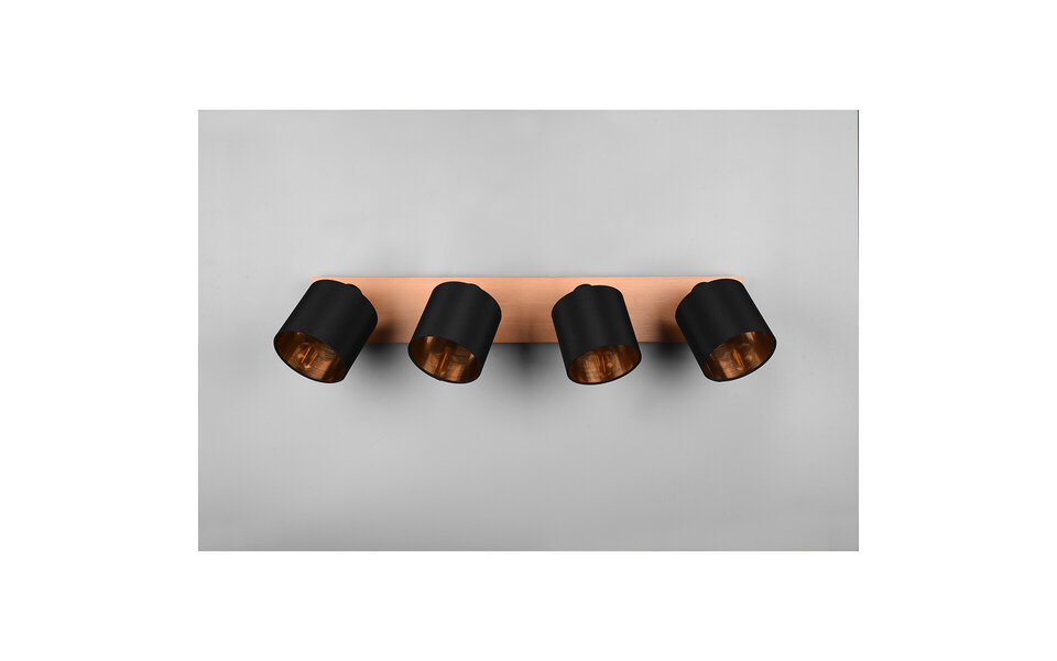 HLW LED LED Plafondspot - Plafondverlichting - Trion Torry - E14 Fitting - 4-lichts - Rechthoek - Mat Bruin - Aluminium