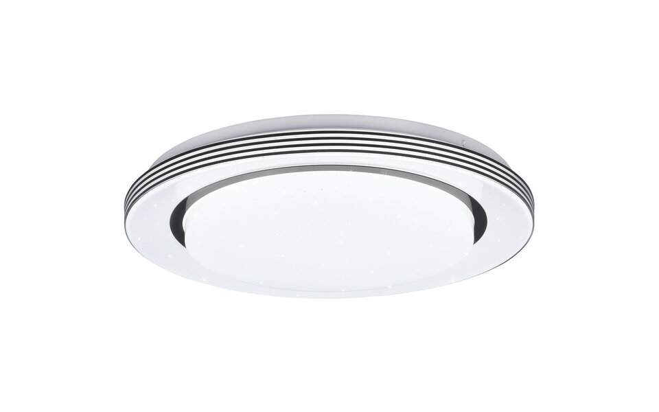 HLW LED LED Ceiling Lamp - Ceiling Lighting - Trion Atras - 18W - Adjustable Color - Remote Control - Dimmable - Star Light - Round - Matte Black - Plastic