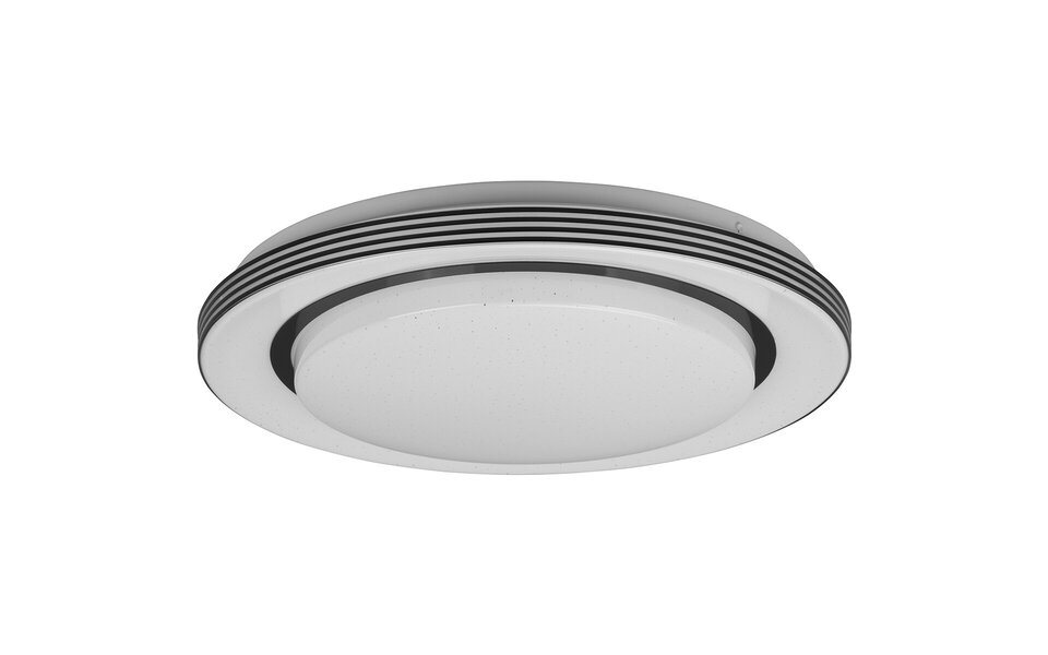 HLW LED LED Ceiling Lamp - Ceiling Lighting - Trion Atras - 18W - Adjustable Color - Remote Control - Dimmable - Star Light - Round - Matte Black - Plastic