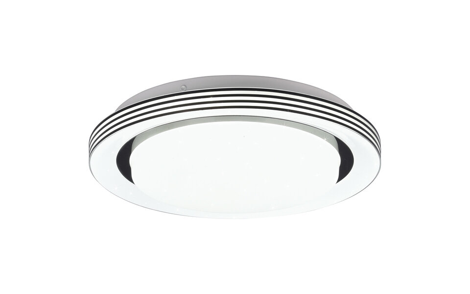 HLW LED LED Plafondlamp - Plafondverlichting - Trion Atras - 10.5W - Aanpasbare Kleur - Afstandsbediening - Dimbaar - Sterlicht - Rond - Mat Zwart - Kunststof