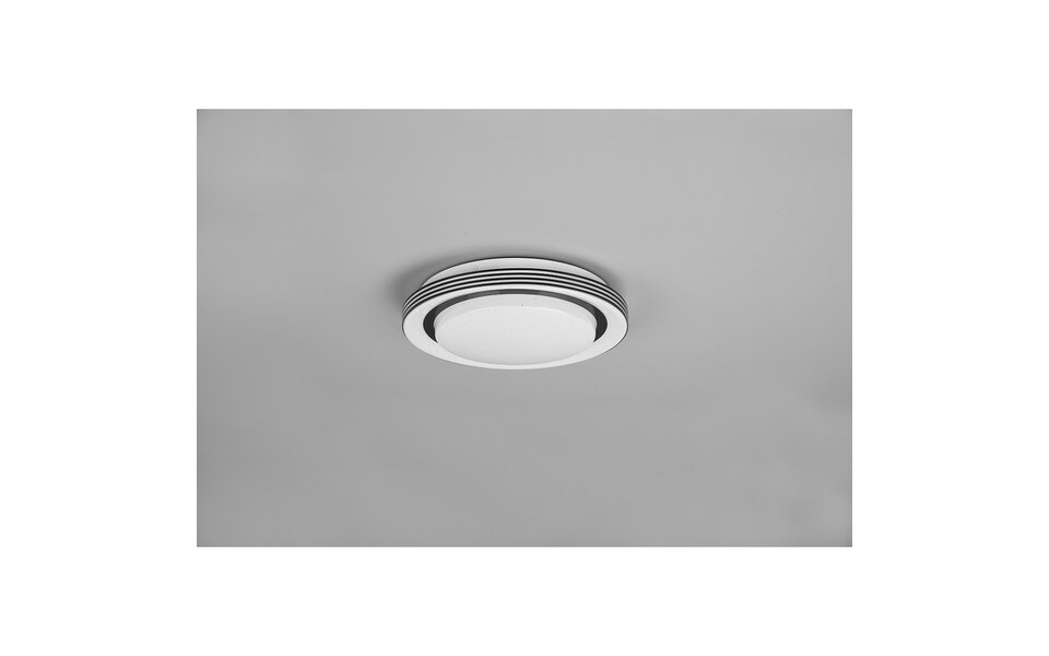 HLW LED LED Plafondlamp - Plafondverlichting - Trion Atras - 10.5W - Aanpasbare Kleur - Afstandsbediening - Dimbaar - Sterlicht - Rond - Mat Zwart - Kunststof