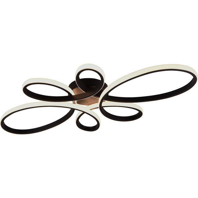 Trion Crowl LED plafondlamp Ø83 cm mat zwart dimbaar 3900lm Verlichting per ruimte Trion Crowl LED plafondlamp Ø83 cm mat zwart dimbaar 3900lm Verlichting per ruimte