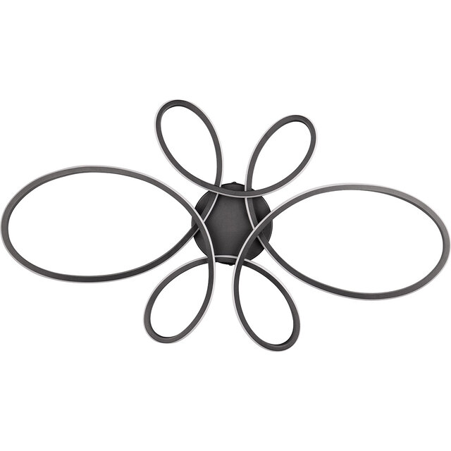 HLW LED LED Ceiling Light - Ceiling Lighting - Trion Crowl - 32W - Natural White 4000K - Dimmable - Matte Black - Metal