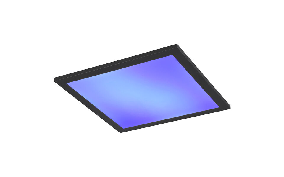 HLW LED LED Ceiling Light - Ceiling Lighting - Trion Atex - 13W - RGBW - Dimmable - Adjustable Color - Remote Control - Night Light - Matte Black - Metal