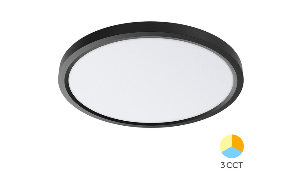 HLW LED LED Ceiling Light - Brinton Jin - 45W 5280lm - 830 Warm White 3000K - Ø500 mm - Surface Mounted - Round - Black