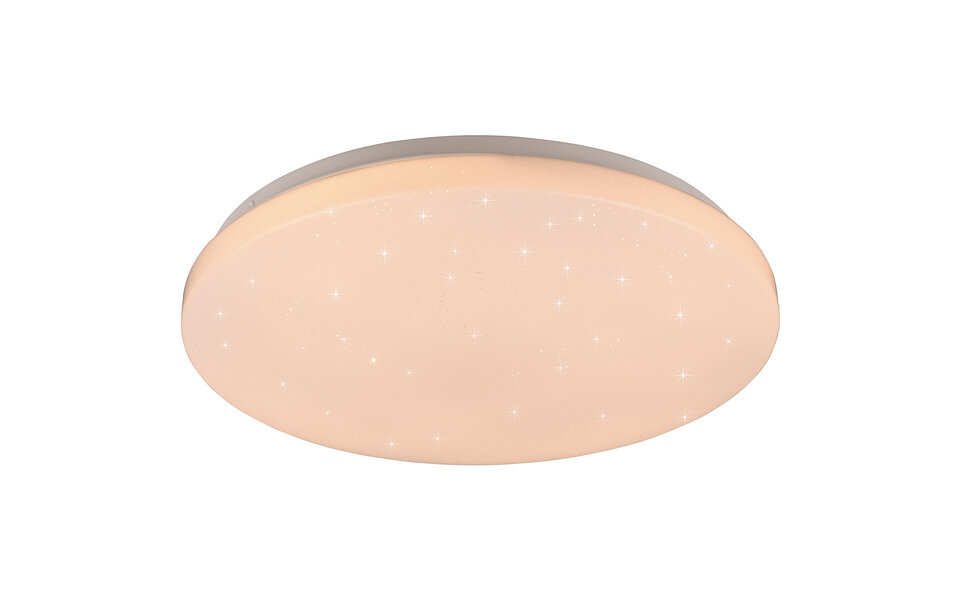 HLW LED LED Ceiling Light - Ceiling Lighting - Trion Kalina - 18W - RGBW - Dimmable - Adjustable Color - Remote Control - Star Light - Round - Matte White - Plastic