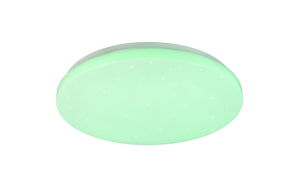 HLW LED LED Ceiling Light - Ceiling Lighting - Trion Kalina - 18W - RGBW - Dimmable - Adjustable Color - Remote Control - Star Light - Round - Matte White - Plastic