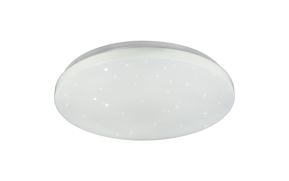 HLW LED LED Ceiling Light - Ceiling Lighting - Trion Kalina - 18W - RGBW - Dimmable - Adjustable Color - Remote Control - Star Light - Round - Matte White - Plastic