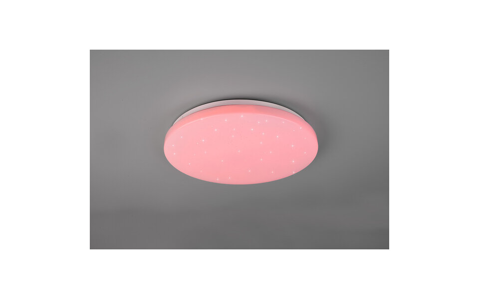 HLW LED LED Plafondlamp - Plafondverlichting - Trion Kalina - 18W - RGBW - Dimbaar - Aanpasbare Kleur - Afstandsbediening - Sterlicht - Rond - Mat Wit - Kunststof