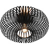 Ronde mat zwarte LED plafondlamp 40 cm met E27 fitting geschikt tot 60W verlichting
