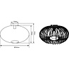 HLW LED LED Ceiling Light - Ceiling Lighting - Trion Johy - E27 Fitting - Round - Industrial - Matte Black - Aluminum - 40cm