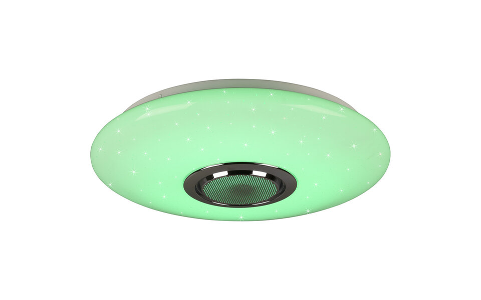 HLW LED LED Ceiling Lamp - Ceiling Lighting - Trion Minan - 15.5W - RGBW - Dimmable - Adjustable Color - Remote Control - Bluetooth Speaker - Star Light - Round - Matte White - Plastic HLW LED LED Ceiling Lamp - Ceiling Lighting - Trion Minan - 15.5W - RGBW - Dimmable - Adjustable Color - Remote Control - Bluetooth Speaker - Star Light - Round - Matte White - Plastic