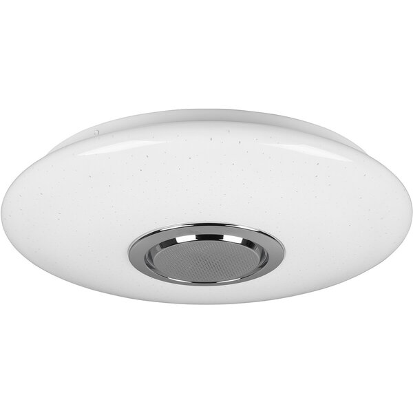 HLW LED LED Plafondlamp - Plafondverlichting - Trion Minan - 15.5W - RGBW - Dimbaar - Aanpasbare Kleur - Afstandsbediening - Bluetooth Speaker - Sterlicht -  Rond - Mat Wit - Kunststof