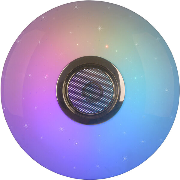 HLW LED LED Plafondlamp - Plafondverlichting - Trion Minan - 15.5W - RGBW - Dimbaar - Aanpasbare Kleur - Afstandsbediening - Bluetooth Speaker - Sterlicht -  Rond - Mat Wit - Kunststof