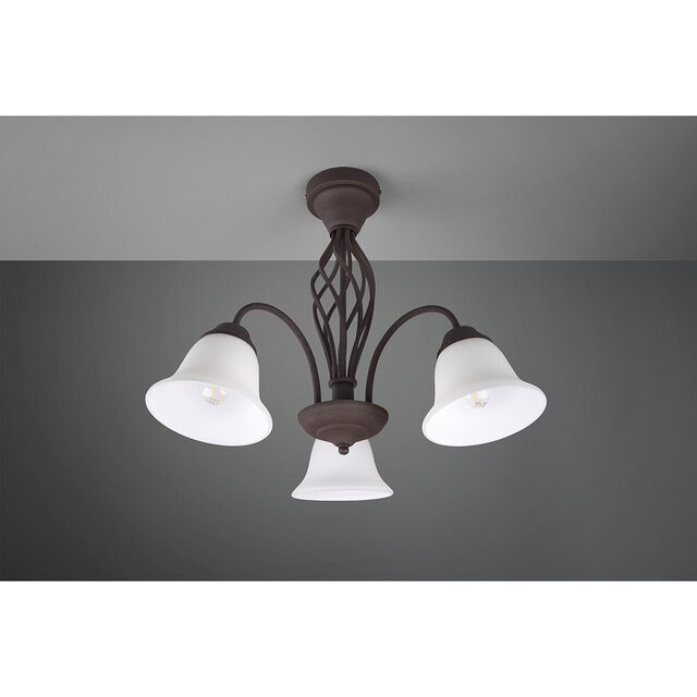 HLW LED LED Ceiling Spotlight - Trion Rustina - E14 Fitting - 3 Lights - Round - Rust-colored - Aluminum HLW LED LED Ceiling Spotlight - Trion Rustina - E14 Fitting - 3 Lights - Round - Rust-colored - Aluminum