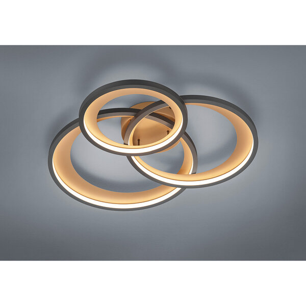 HLW LED LED Plafondlamp - Trion Granity XL - 36W - Warm Wit 3000K - Dimbaar - Ovaal - Mat Zwart - Aluminium HLW LED LED Plafondlamp - Trion Granity XL - 36W - Warm Wit 3000K - Dimbaar - Ovaal - Mat Zwart - Aluminium