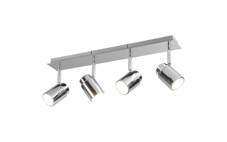 HLW LED LED Ceiling Spotlight - Trion Artion - GU10 Fitting - Splashproof IP44 - Rectangular - Matte Chrome - Aluminum