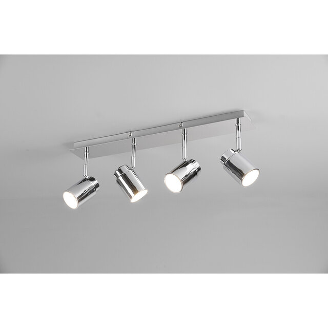 HLW LED LED Plafondspot - Trion Artion - GU10 Fitting - Spatwaterdicht IP44 - Rechthoek - Mat Chroom - Aluminium