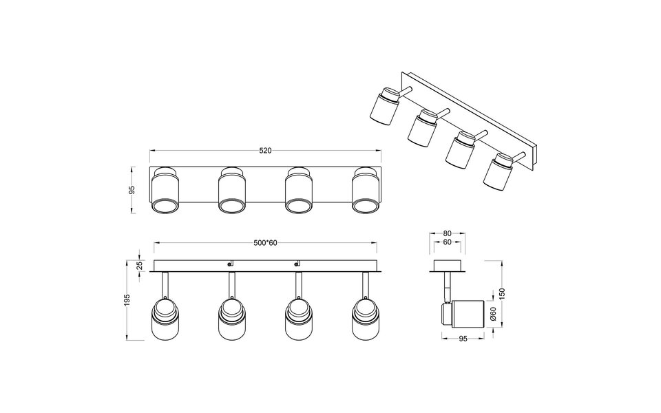 HLW LED LED Plafondspot - Trion Artion - GU10 Fitting - Spatwaterdicht IP44 - Rechthoek - Mat Chroom - Aluminium