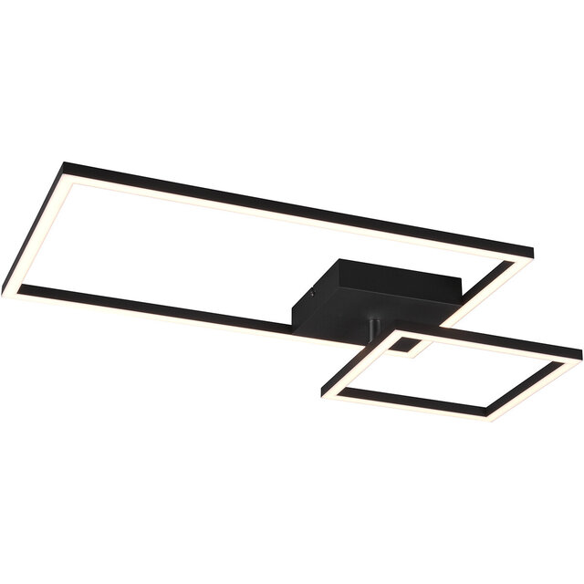 Trion Pado LED plafondlamp mat zwart 25W 3000 lm dimbaar Verlichting per ruimte