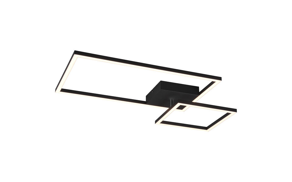 HLW LED LED Plafondlamp - Plafondverlichting - Trion Pado - 25W - Warm Wit 3000K - Dimbaar - Rechthoek - Mat Zwart - Aluminium HLW LED LED Plafondlamp - Plafondverlichting - Trion Pado - 25W - Warm Wit 3000K - Dimbaar - Rechthoek - Mat Zwart - Aluminium