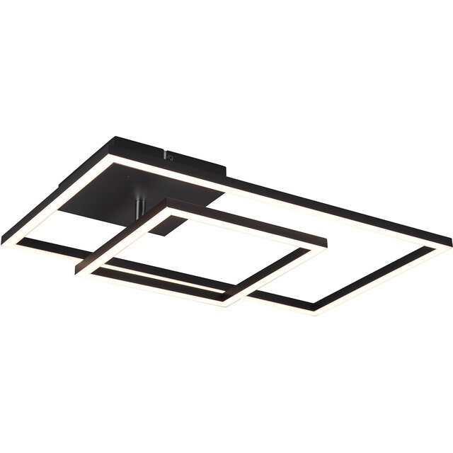 HLW LED LED Plafondlamp - Plafondverlichting - Trion Pado - 25W - Warm Wit 3000K - Dimbaar - Rechthoek - Mat Zwart - Aluminium HLW LED LED Plafondlamp - Plafondverlichting - Trion Pado - 25W - Warm Wit 3000K - Dimbaar - Rechthoek - Mat Zwart - Aluminium