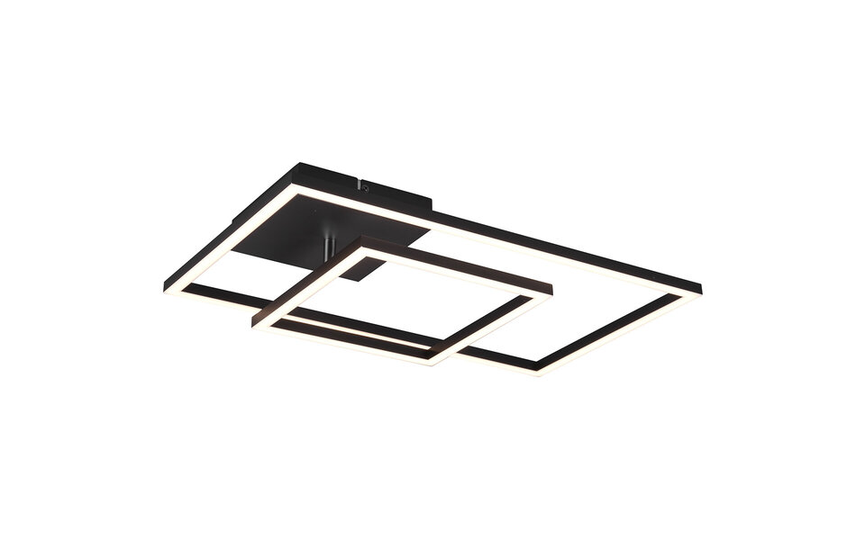 HLW LED LED Plafondlamp - Plafondverlichting - Trion Pado - 25W - Warm Wit 3000K - Dimbaar - Rechthoek - Mat Zwart - Aluminium HLW LED LED Plafondlamp - Plafondverlichting - Trion Pado - 25W - Warm Wit 3000K - Dimbaar - Rechthoek - Mat Zwart - Aluminium