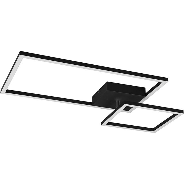 HLW LED LED Plafondlamp - Plafondverlichting - Trion Pado - 25W - Warm Wit 3000K - Dimbaar - Rechthoek - Mat Zwart - Aluminium HLW LED LED Plafondlamp - Plafondverlichting - Trion Pado - 25W - Warm Wit 3000K - Dimbaar - Rechthoek - Mat Zwart - Aluminium
