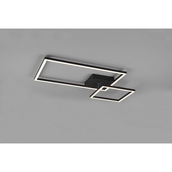 HLW LED LED Plafondlamp - Plafondverlichting - Trion Pado - 25W - Warm Wit 3000K - Dimbaar - Rechthoek - Mat Zwart - Aluminium HLW LED LED Plafondlamp - Plafondverlichting - Trion Pado - 25W - Warm Wit 3000K - Dimbaar - Rechthoek - Mat Zwart - Aluminium