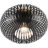 Ronde mat zwarte LED plafondlamp industrieel design met E27 fitting en maximaal 60W vermogen