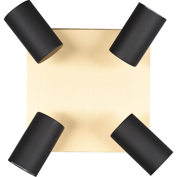 HLW LED LED Plafondspot - Trion Milona - GU10 Fitting - 4-lichts - Rond - Mat Zwart/Goud - Aluminium HLW LED LED Plafondspot - Trion Milona - GU10 Fitting - 4-lichts - Rond - Mat Zwart/Goud - Aluminium