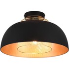HLW LED LED Ceiling Lamp - Ceiling Lighting - Trion Palmo - E27 Fitting - Round - Matte Black - Aluminum