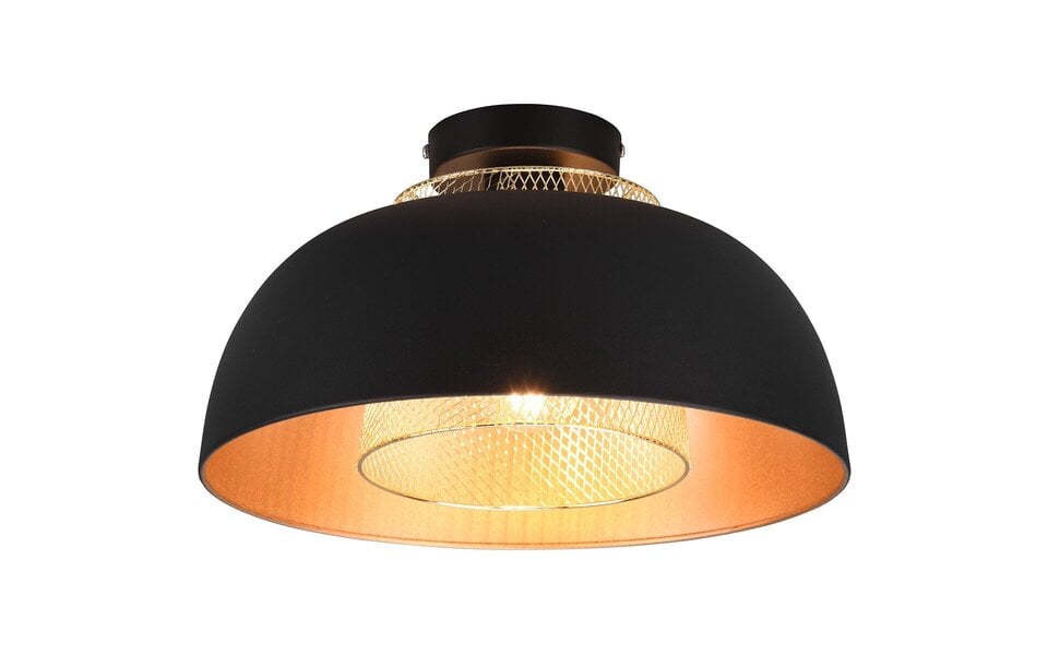 HLW LED LED Plafondlamp - Plafondverlichting - Trion Palmo - E27 Fitting - Rond - Mat Zwart - Aluminium