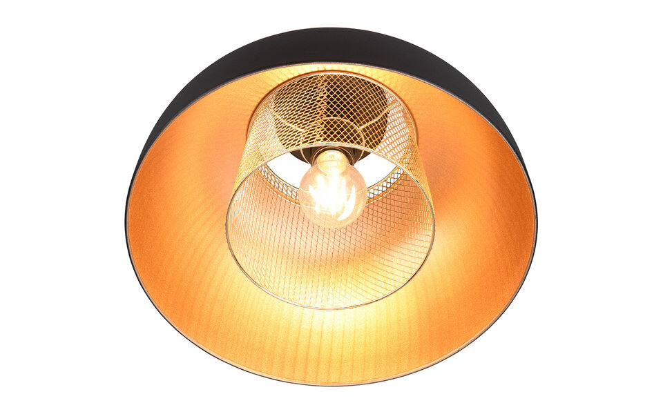 HLW LED LED Plafondlamp - Plafondverlichting - Trion Palmo - E27 Fitting - Rond - Mat Zwart - Aluminium