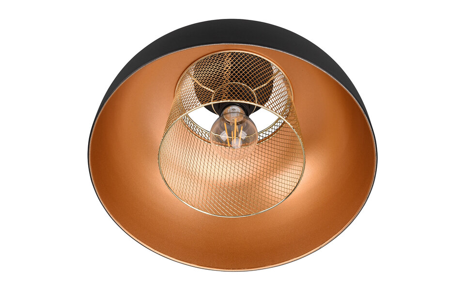 HLW LED LED Ceiling Lamp - Ceiling Lighting - Trion Palmo - E27 Fitting - Round - Matte Black - Aluminum