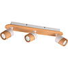 LED ceiling spotlight Trion Arnia 3-light tiltable natural wood LED ceiling spotlight Trion Arnia 3-light tiltable natural wood