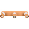HLW LED LED Ceiling Spotlight - Trion Arnia - GU10 Fitting - 3 Lights - Round - Wood/White - Natural Wood