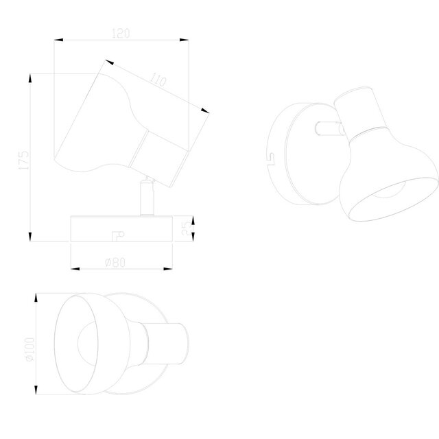HLW LED LED Wall Spotlight - Trion Livori - E14 Fitting - 1-light - Round - Matte White - Metal HLW LED LED Wall Spotlight - Trion Livori - E14 Fitting - 1-light - Round - Matte White - Metal