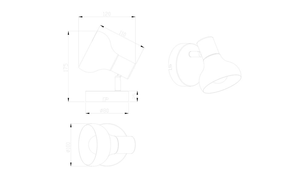 HLW LED LED Wandspot - Trion Livori - E14 Fitting - 1-lichts - Rond - Mat Wit - Metaal