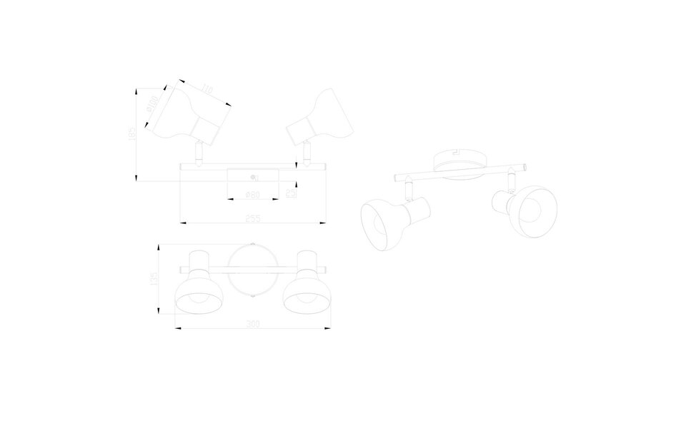 HLW LED LED Ceiling Spotlight - Trion Livori - E14 Fitting - 2-light - Rectangular - Matte White - Metal