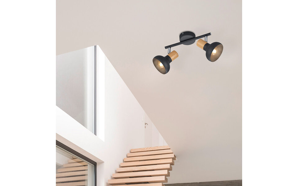 HLW LED LED Plafondspot - Trion Livori - E14 Fitting - 2-lichts - Rechthoek - Mat Zwart - Metaal HLW LED LED Plafondspot - Trion Livori - E14 Fitting - 2-lichts - Rechthoek - Mat Zwart - Metaal