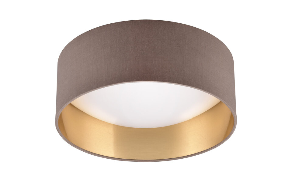 HLW LED LED Ceiling Lamp - Trion Lukaku - Warm White - 3000K - 12W - Round - Taupe - Textile HLW LED LED Ceiling Lamp - Trion Lukaku - Warm White - 3000K - 12W - Round - Taupe - Textile