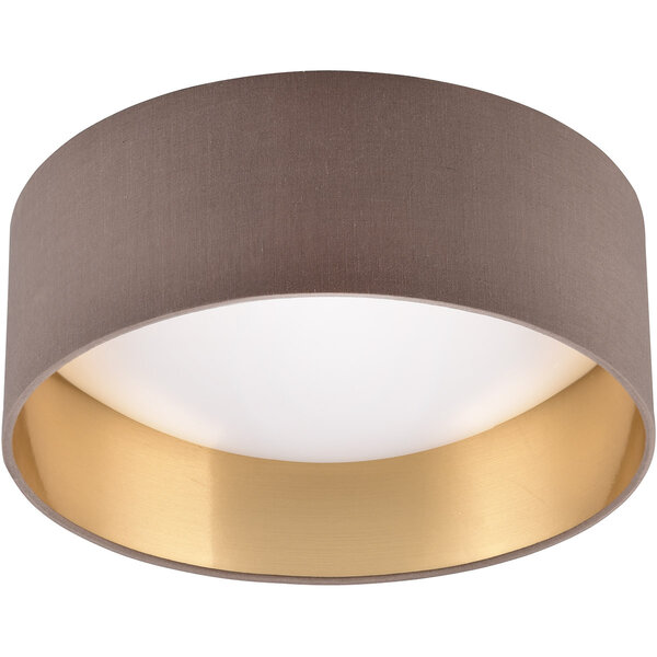 HLW LED LED Plafondlamp - Trion Lukaku - Warm Wit - 3000K - 12W - Rond - Taupe - Textiel HLW LED LED Plafondlamp - Trion Lukaku - Warm Wit - 3000K - 12W - Rond - Taupe - Textiel