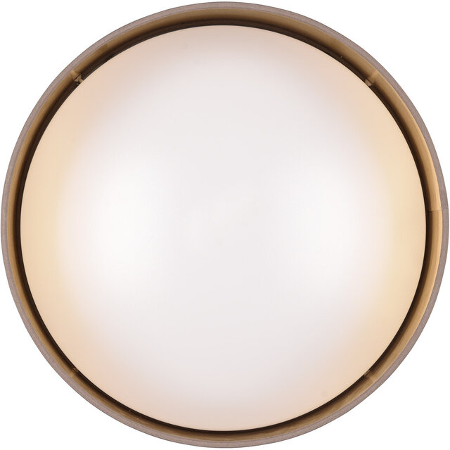HLW LED LED Plafondlamp - Trion Lukaku - Warm Wit - 3000K - 12W - Rond - Taupe - Textiel