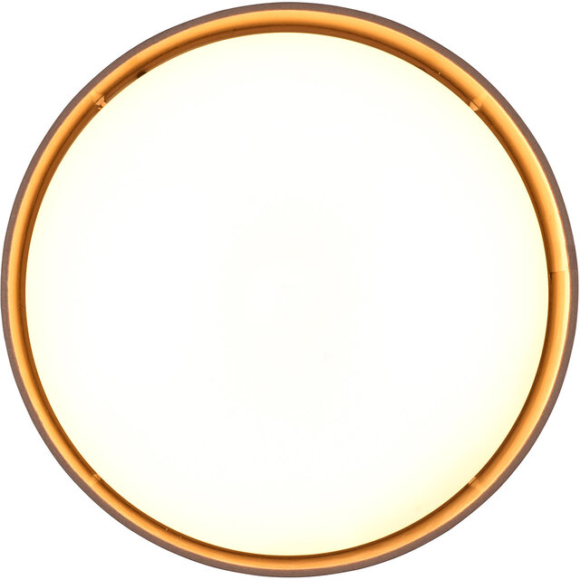 HLW LED LED Plafondlamp - Trion Lukaku - Warm Wit - 3000K - 12W - Rond - Taupe - Textiel