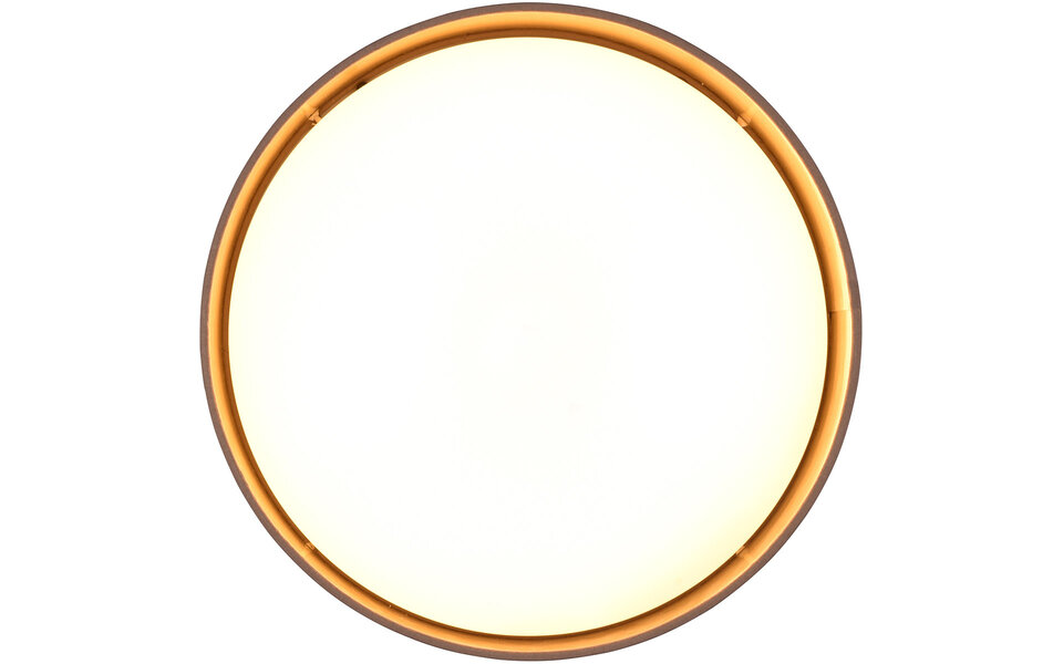 HLW LED LED Plafondlamp - Trion Lukaku - Warm Wit - 3000K - 12W - Rond - Taupe - Textiel