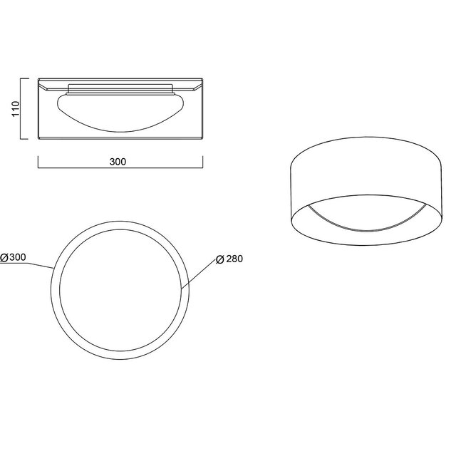 HLW LED LED Ceiling Lamp - Trion Lukaku - Warm White - 3000K - 12W - Round - Taupe - Textile HLW LED LED Ceiling Lamp - Trion Lukaku - Warm White - 3000K - 12W - Round - Taupe - Textile